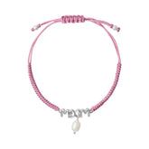 Pulsera Mujer Plata 925 Mamá Moom Perla Tejida Lila